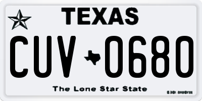 TX license plate CUV0680