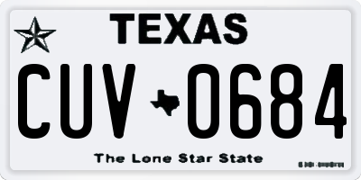 TX license plate CUV0684