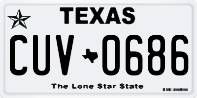 TX license plate CUV0686