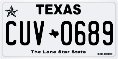 TX license plate CUV0689