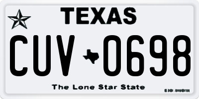 TX license plate CUV0698