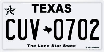 TX license plate CUV0702
