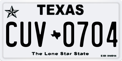 TX license plate CUV0704