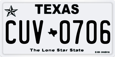 TX license plate CUV0706