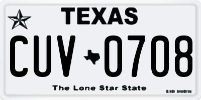 TX license plate CUV0708