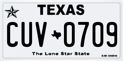 TX license plate CUV0709