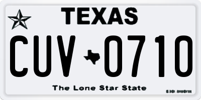 TX license plate CUV0710