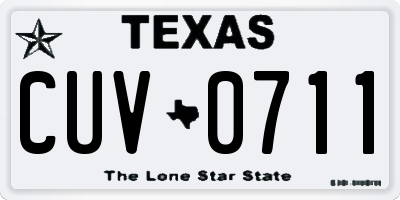 TX license plate CUV0711