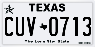 TX license plate CUV0713