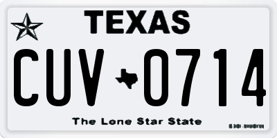 TX license plate CUV0714