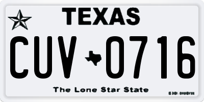 TX license plate CUV0716