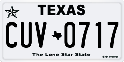 TX license plate CUV0717