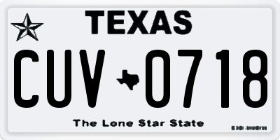 TX license plate CUV0718