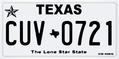 TX license plate CUV0721