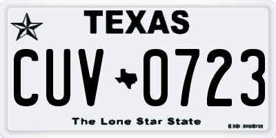 TX license plate CUV0723