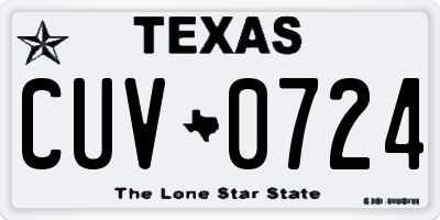 TX license plate CUV0724