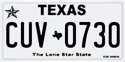 TX license plate CUV0730