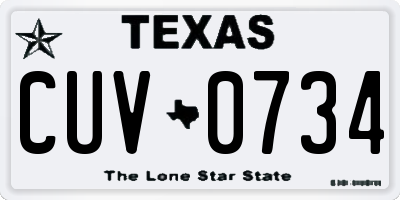 TX license plate CUV0734