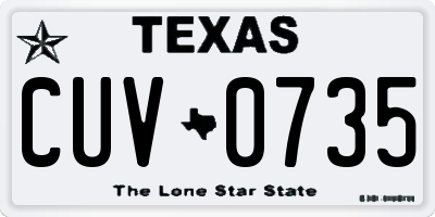 TX license plate CUV0735