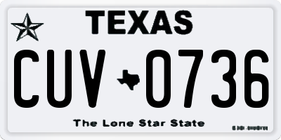 TX license plate CUV0736