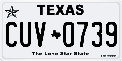 TX license plate CUV0739