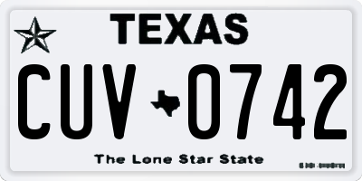 TX license plate CUV0742
