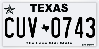 TX license plate CUV0743