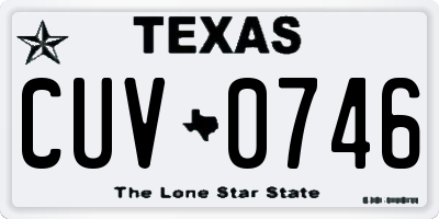 TX license plate CUV0746