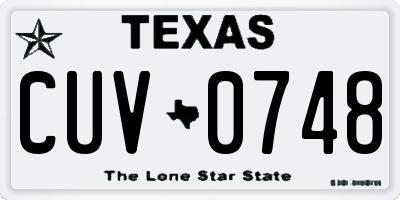 TX license plate CUV0748