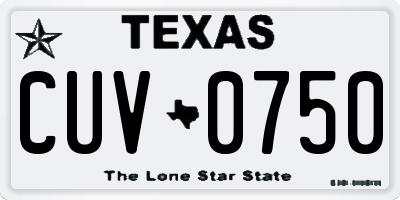 TX license plate CUV0750
