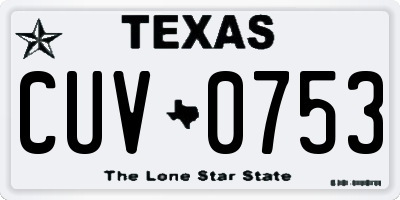 TX license plate CUV0753