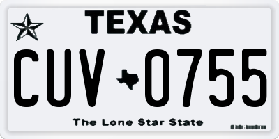 TX license plate CUV0755