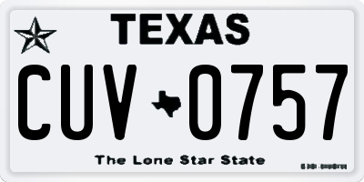 TX license plate CUV0757