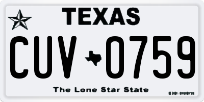 TX license plate CUV0759