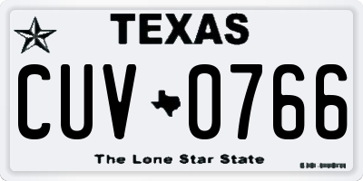 TX license plate CUV0766