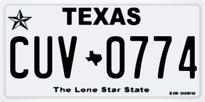 TX license plate CUV0774