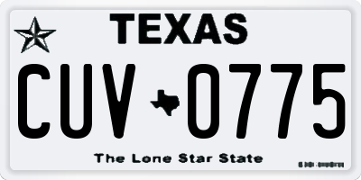 TX license plate CUV0775