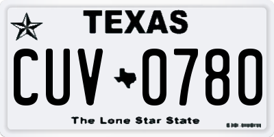 TX license plate CUV0780