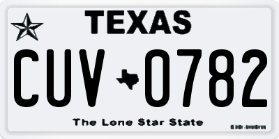 TX license plate CUV0782
