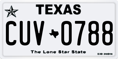 TX license plate CUV0788
