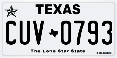 TX license plate CUV0793