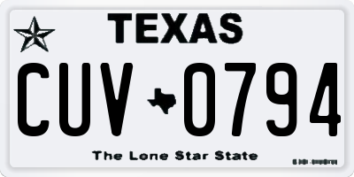 TX license plate CUV0794