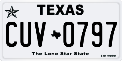 TX license plate CUV0797