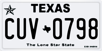 TX license plate CUV0798