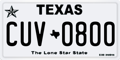 TX license plate CUV0800