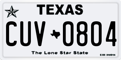 TX license plate CUV0804