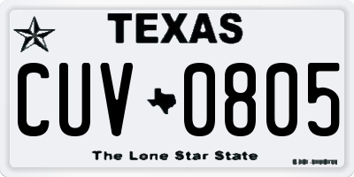 TX license plate CUV0805
