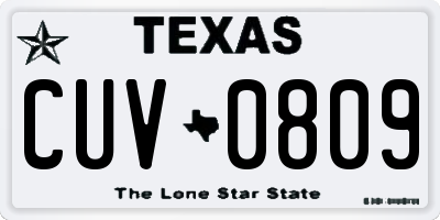 TX license plate CUV0809