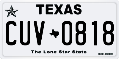 TX license plate CUV0818