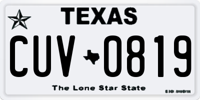 TX license plate CUV0819